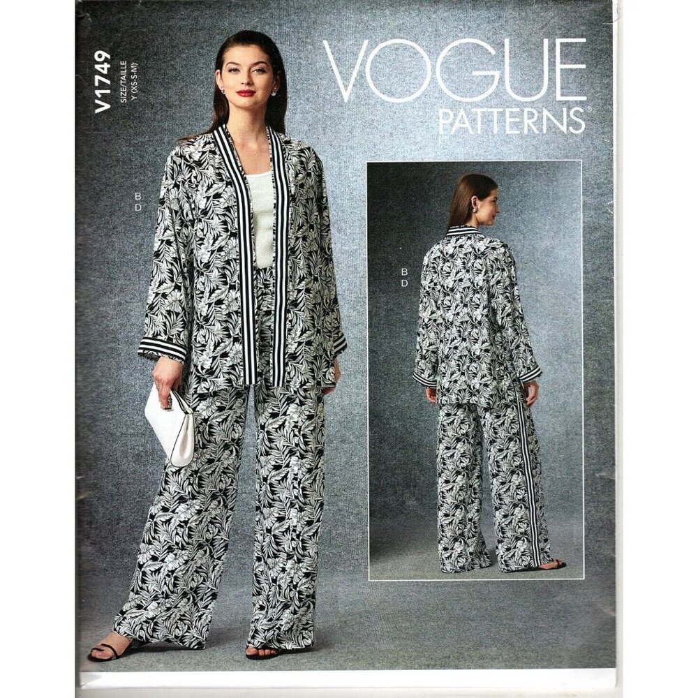Vogue V1749 Misses XS to M Relaxed Pants, Jacket and Vest UNCUT Sewing Pattern